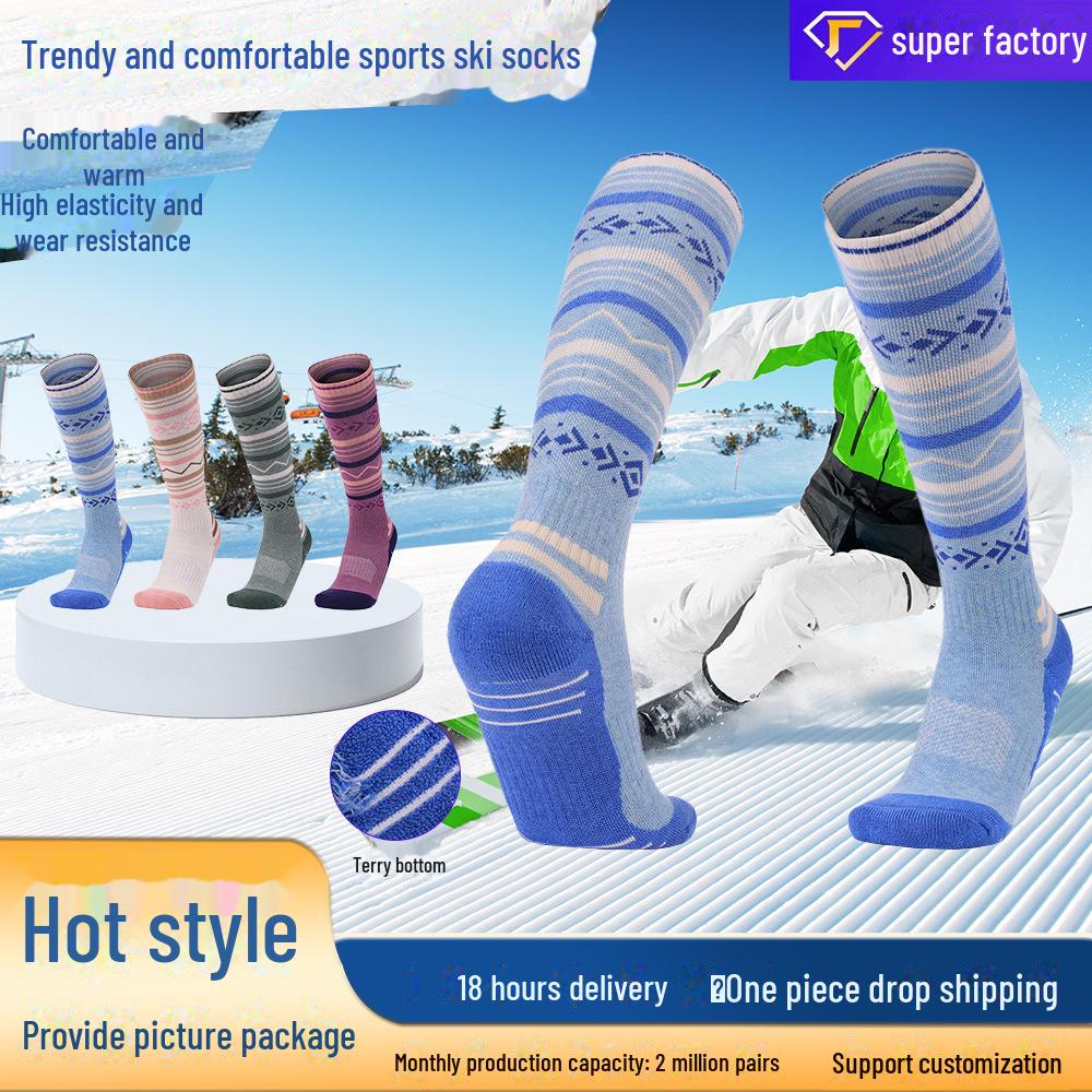 Two Wolves Women's Merino Wool Snow Socks - Thick, Warm, Long Tube for Outdoor Sports