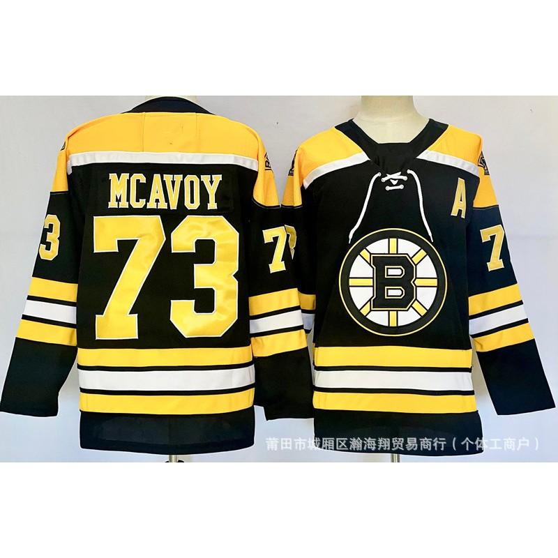 Boston Bruins NHL Hockey su Ghiaccio Maglia Uomo Ricamata 88 Divisa Squadra Abbigliamento per Tifosi Sportivi