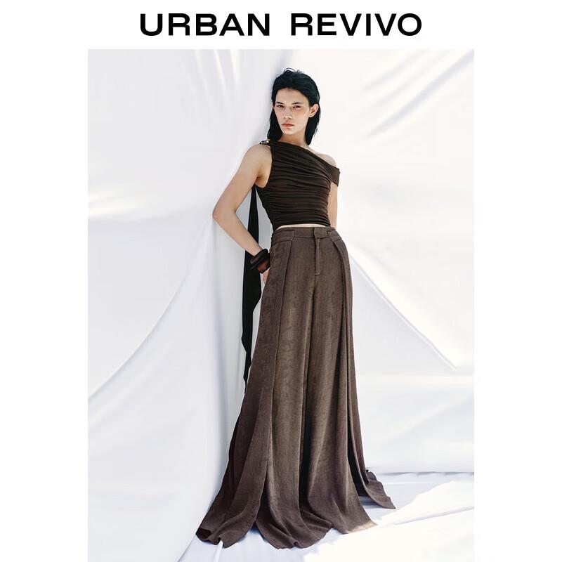 

UR 2024 Summer Designer Series Women s Textured Drape Wide-Leg Pants XS