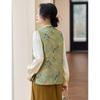 Women's Chinese Style Floral V-Neck Vest Jacket
