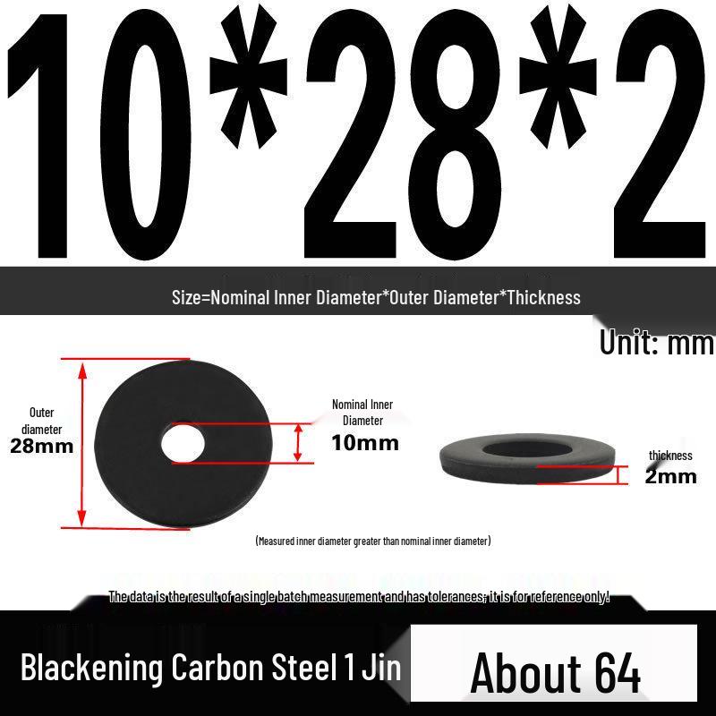 Blackened Thickened Oversized Metal Washer