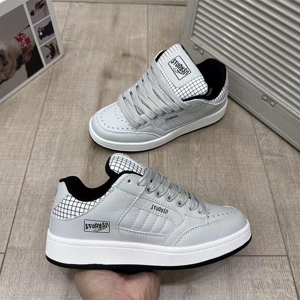 Šedé retro chlebovky dámská móda hongkongský styl výklenkový designový trend všestranné platformové párové ležérní sportovní plátěnky