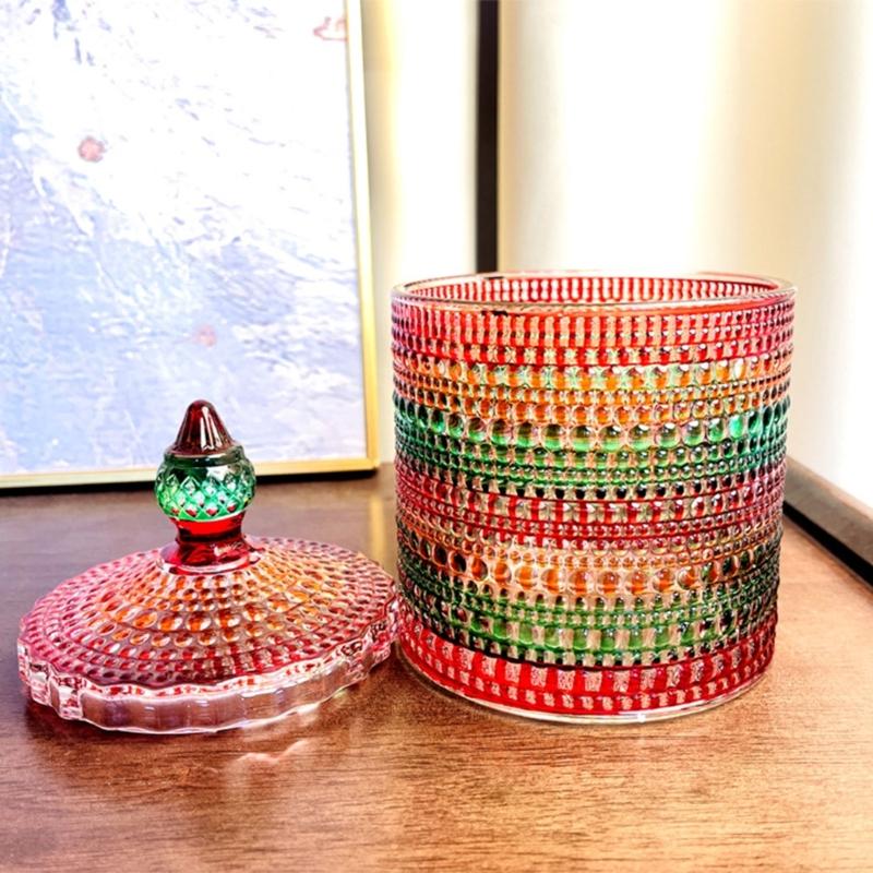 Modern Yurt Styles Glass Container Transparent Sealed for Candy Nut Jewelry Storage Decorative Household Item
