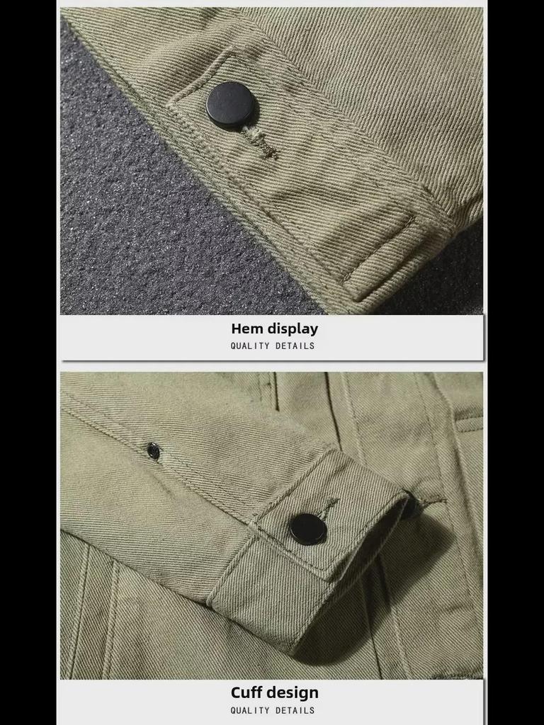 Pánská džínová bunda Slim Fit – hezký krátký styl s klopou na jarní a podzimní běžné nošení