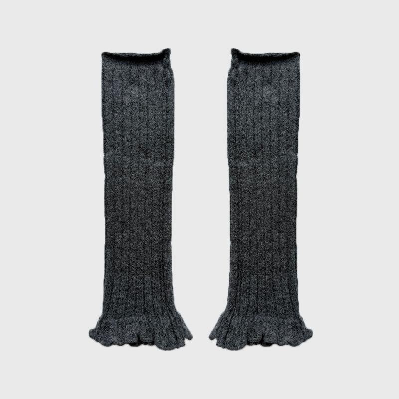 Weiche einfarbige Wollmischsocken im Ballettstil mit Spitze, gestrickt, mittelhoch, Y2K, Winter warm, Millennium-Frotteesocken, Kniestrümpfe für JK-Mädchen