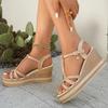 Fashion Fashion Cross Strap Platform Sandals Women Summer New Buckle Strap Wedge Sandal Woman 2025 Non Slip High Heel Sandalias Mujer