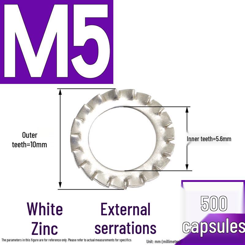 304 Stainless Steel External & Internal Tooth Lock Washer, Anti-Slip, Anti-Loosening, Size M6-M30