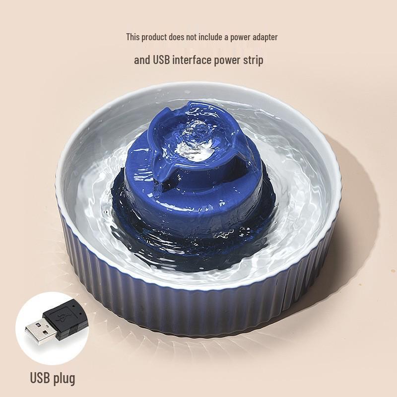 Ciotola Dispenser d'Acqua in Ceramica per Gatto e Cane con Fontana a Circolazione Automatica