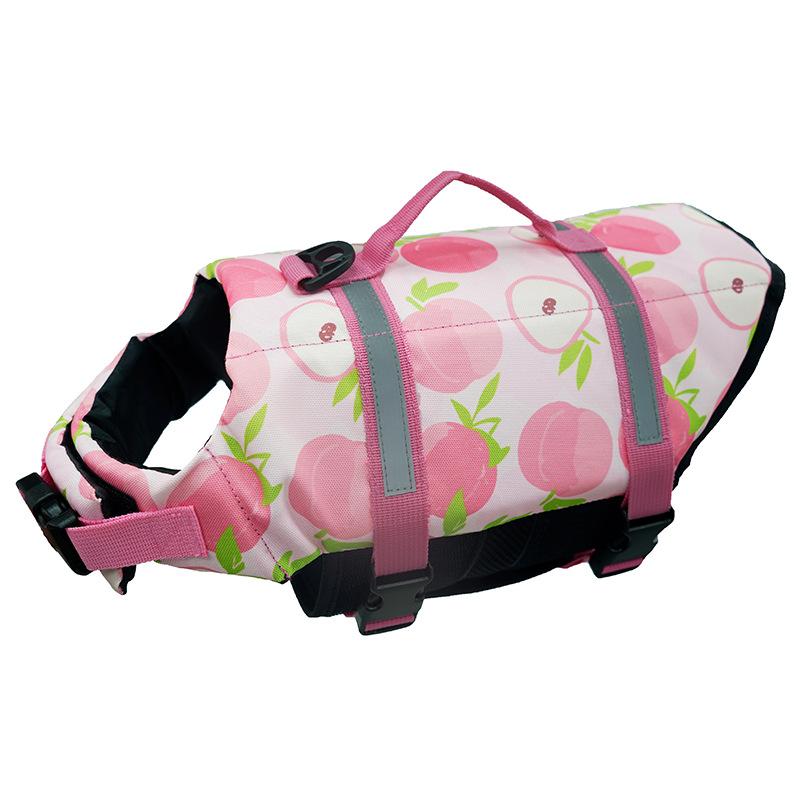 Gilet de sauvetage d'été pour chiens, gilet de sécurité réfléchissant et réglable pour grands chiens, gilet de sauvetage pour surf, voilier, flottabilité améliorée, gilets de sauvetage pour animaux de compagnie (Peach,L) pêche