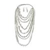 Stylish Simulated Pearls Chain Necklace and Earrings Set Women Elegant Jewelry Set Drop Earrings Perfect for Parties