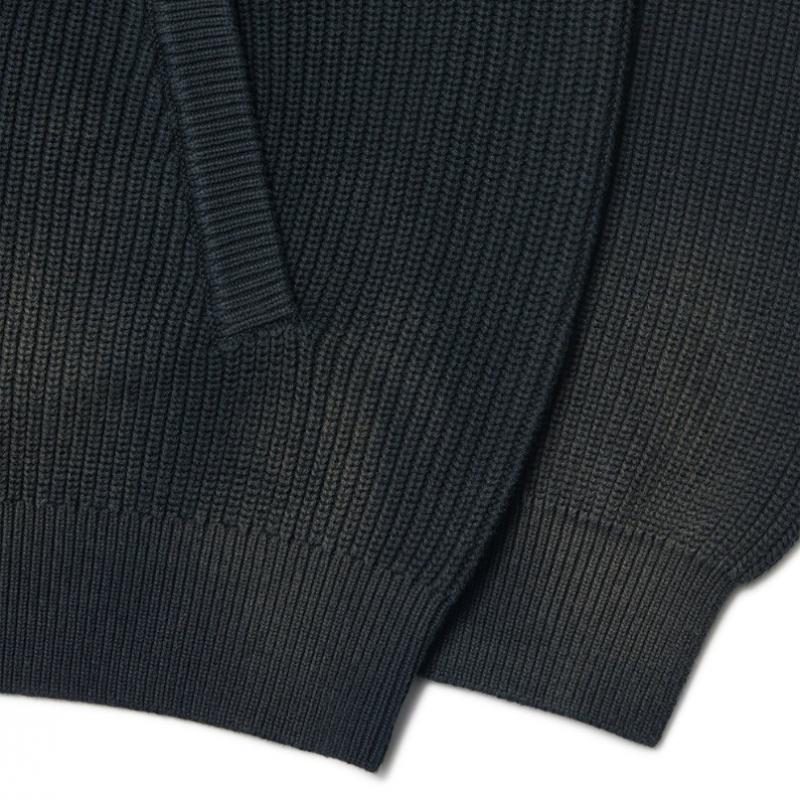 Nomanual Knit Zip Up   Spray Dyeing   Black