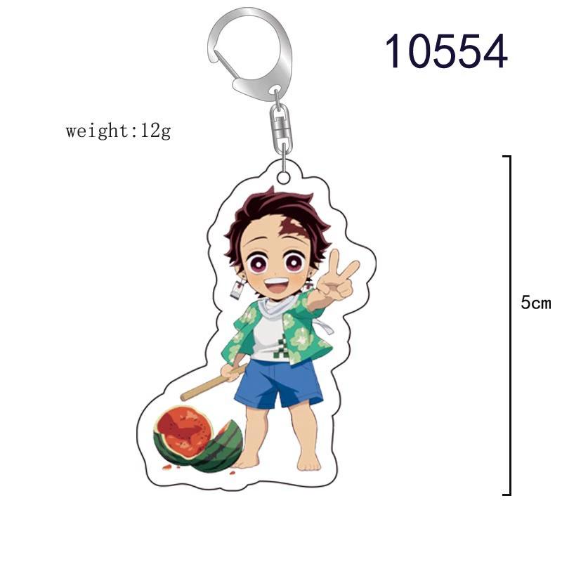 Keychain Pendant Anime Demon Slayer Kimetsu No Yaiba Kamado Tanjirou Double Sided HD Bag Pendant Gift For Fans Cosplay Props Jewelry Gift