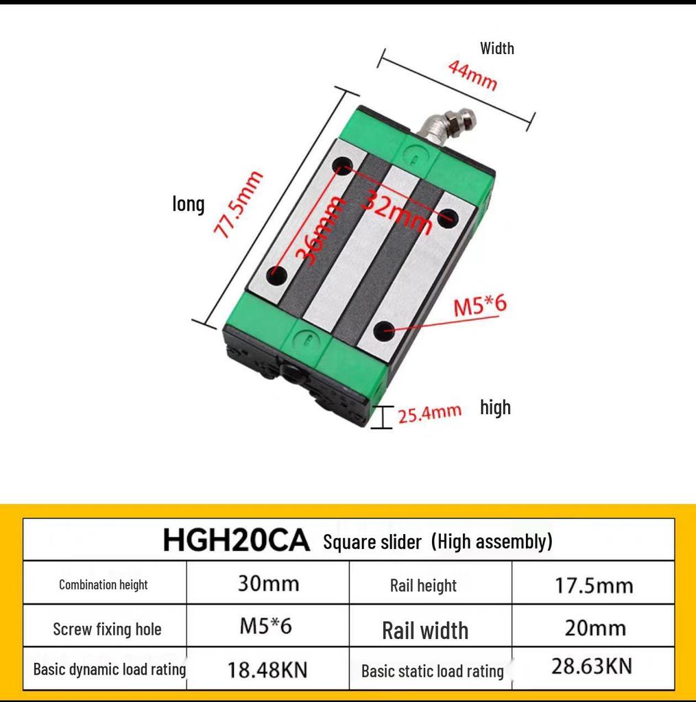 HIWIN Interchangeable Linear Guideway Block for HGH/EGH/CA Series (Sizes 15-30)