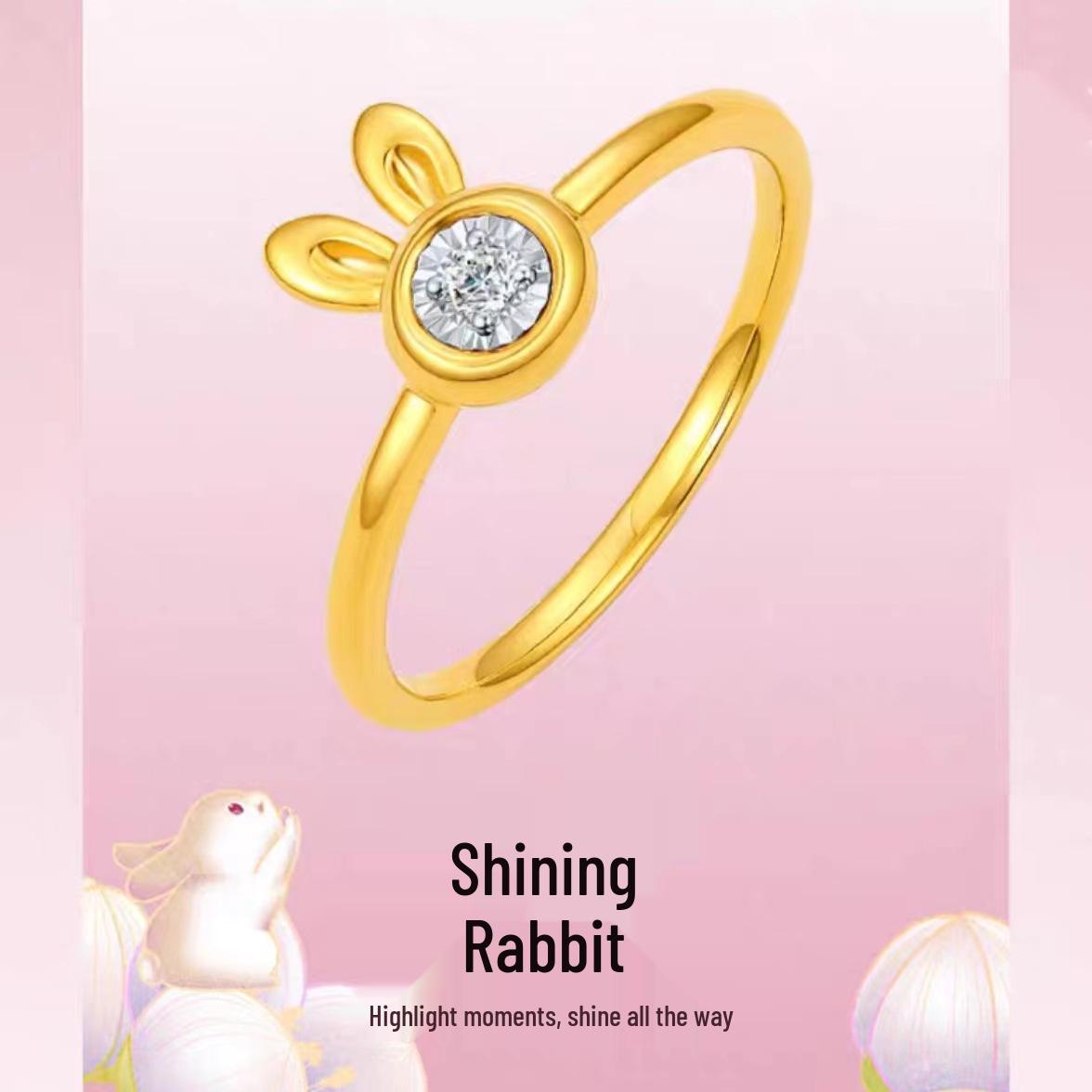 

Vietnam Gold Plated Brass Rabbit Ear Ring with Inlaid Diamonds for Women