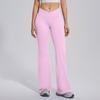 High-Waisted Cross-Back Seamless Yoga Pants Women Quick-Dry Nylon Leggings Flared Wide-Leg Fitness Trousers