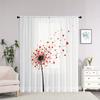 2 st Hjärta Maskros Genomskinliga Gardiner Romantiskt Rött Tryck Ljusfiltrerande Gardiner Alla Hjärtans Dag Söt Heminredning för Sovrum Vardagsrum