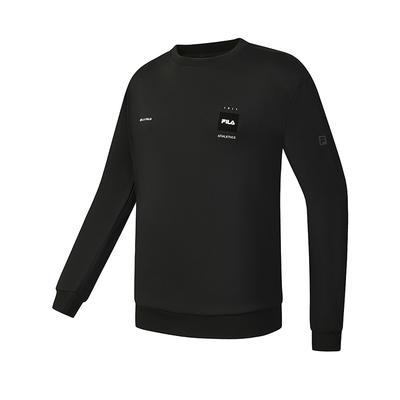 Fila Fitness Series Simple Casual Sports Training Comfortable Versatile Loose Round Neck Pullover Sweatshirt Men Sweatshirt Deep-Black A11M611202FBK