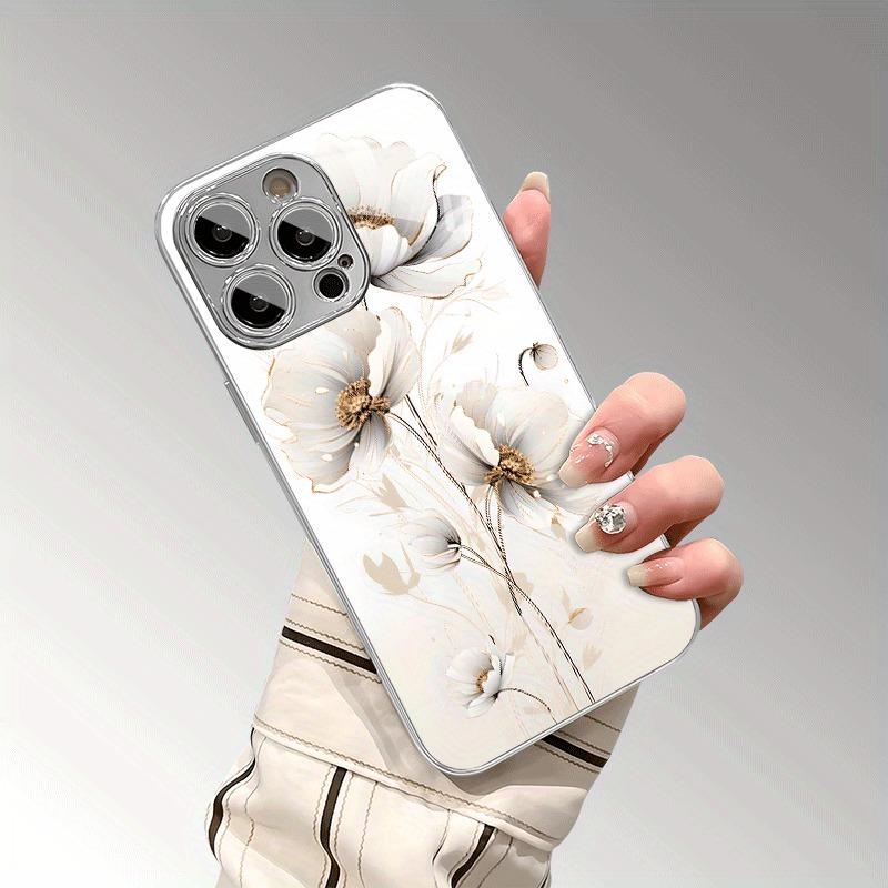 Abstraktes Aquarell-Blumenmuster Gehärtetes Glas Galvanisierte Handyhülle Für Samsung Galaxy S23 S24 S25 Ultra Plus FE Hülle