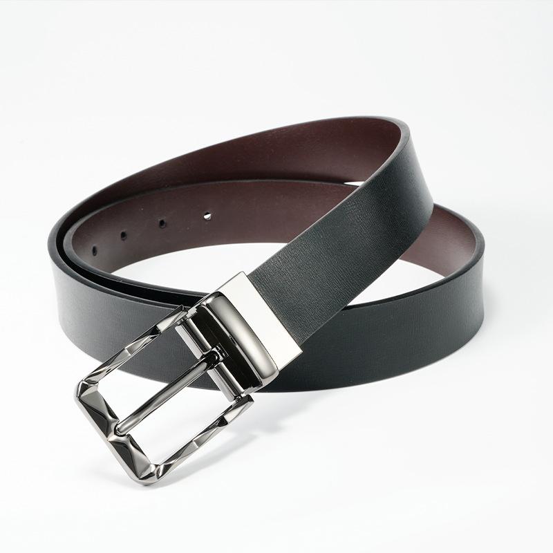 Belt for Men Rotatable Pin Buckle Leather Trousers Belt for Middle Aged and Young Men's Versatile Belt for Men