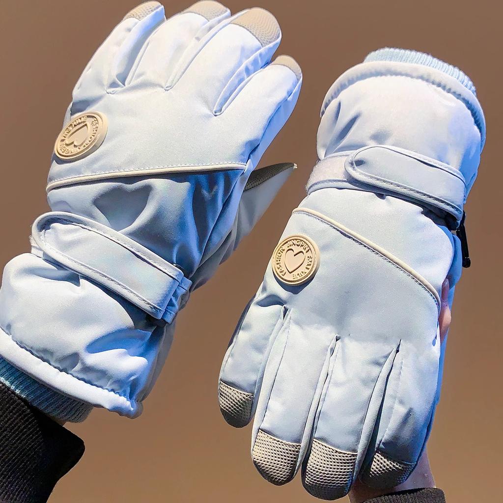 Ski Gloves Men's and Women's 2026 New Autumn and Winter Velvet Thickened Warm and Cold Touch Screen Electric Vehicle Riding Gloves
