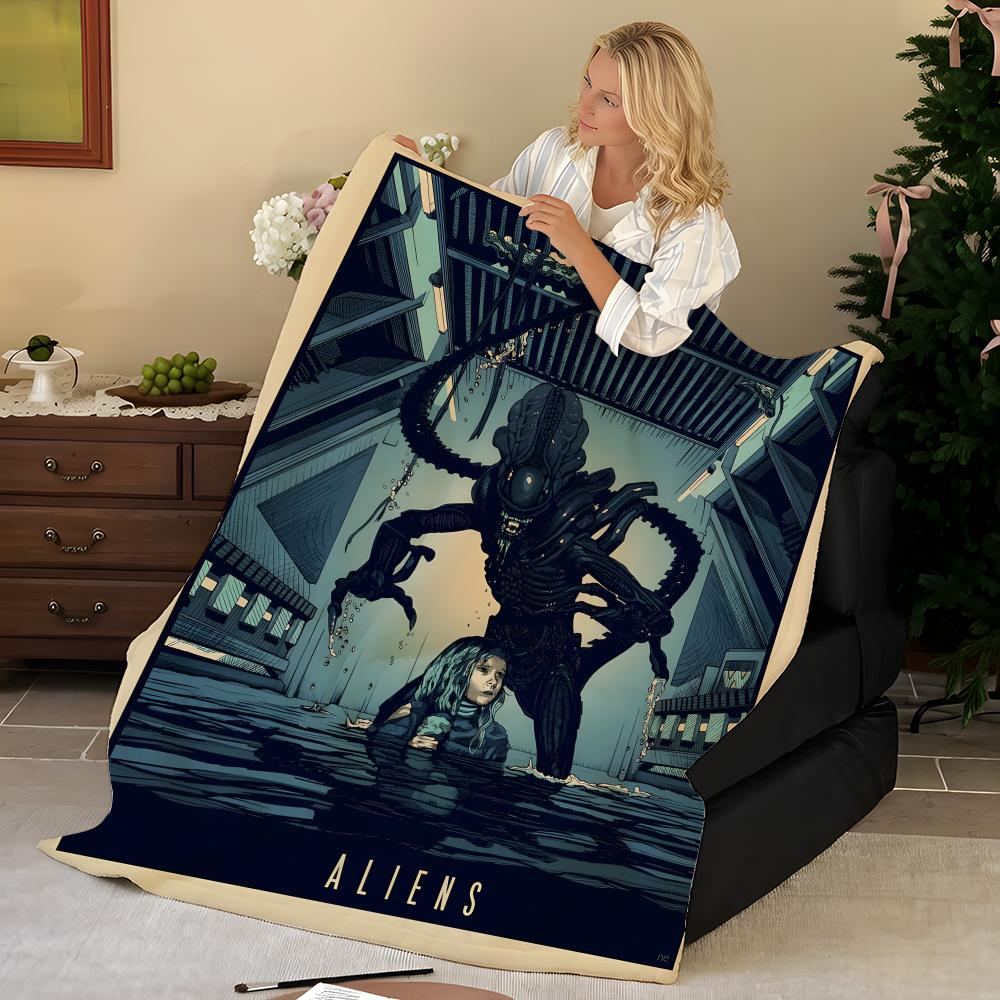 Movie A-Aliens Throw Flannel Blanket, Soft Warm, Durable & Washable cute Cool