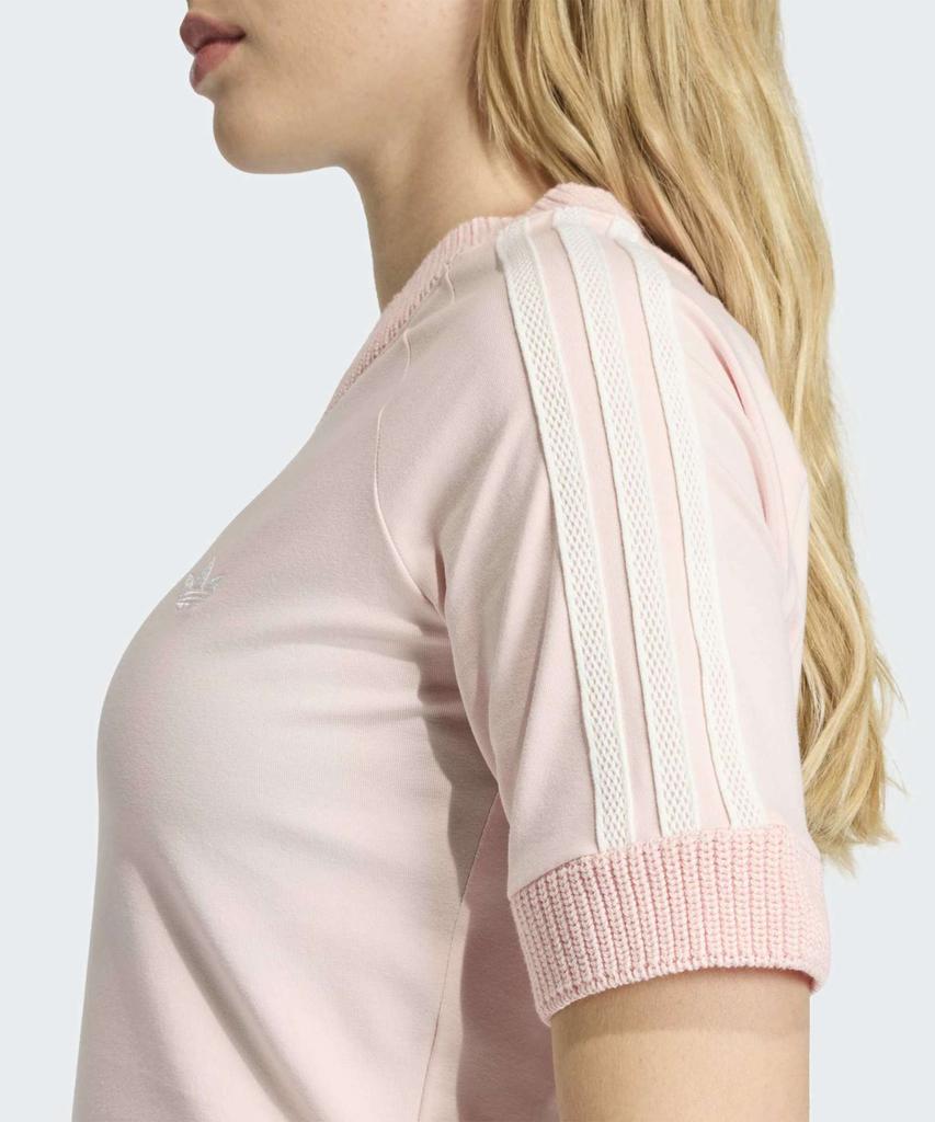 adidas Cali Knit Crochet Detail T-Shirt - Sandy Pink / Kd4317