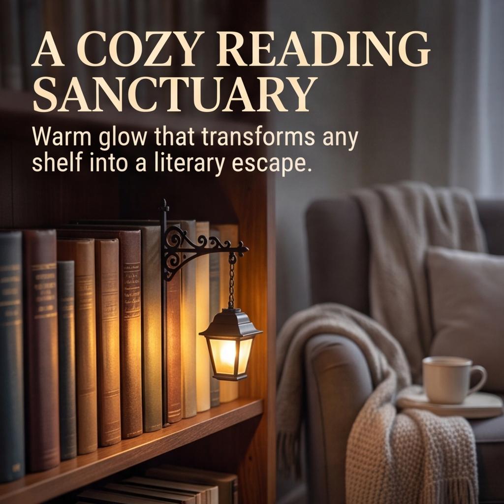 Library Lantern 1PCS Vintage LED Bookshelf Light Mini Decorative Street Lamp Style Warm Nightlight for Reading Nook  Book Nook Decor Gift