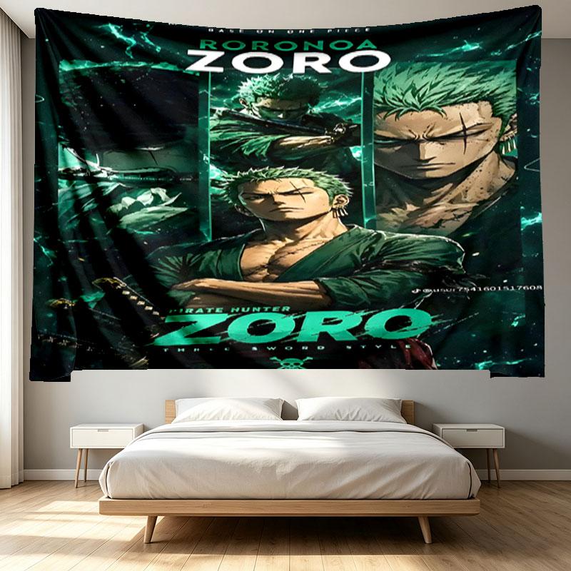 Roronoa Zoro Print Tapestry - Portable Wall Decor Cloth, for Home, Dorm, Travel, Bedroom, Living Room - Ideal Birthday Housewarming Gift