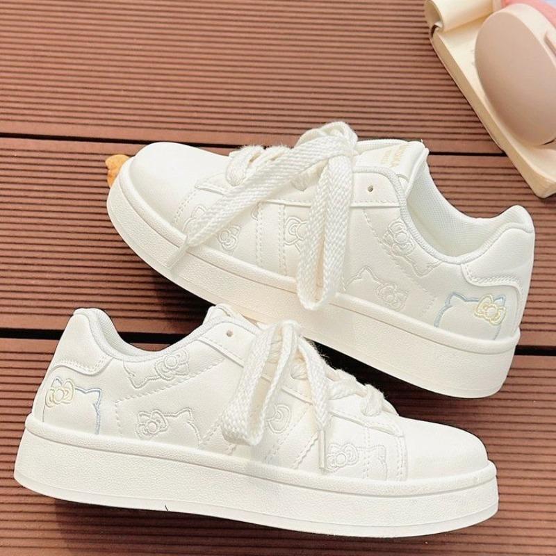 

Fashion Women s White Platform Sneakers 2025 Autumn New Height Increase Outdoor Non Slip Casual Shoes Comfortable Fashion Lace Up Flats 35 белый