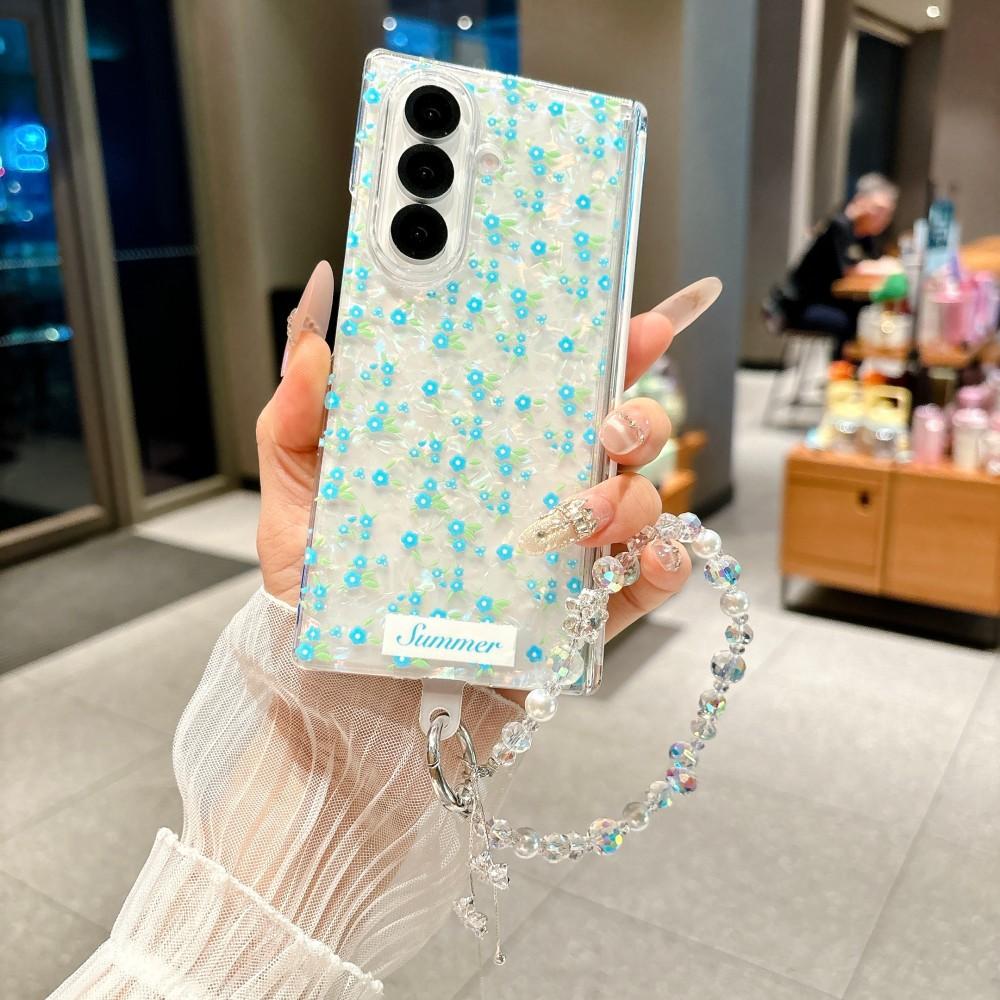 Floral Pattern For Samsung Galaxy Z Fold 7 6 5G Phone Case Magnetic Hinge Bracelet Protective PC Hard Shell (Only Back Cover)