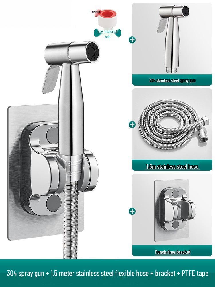 German Bidet Spray Gun Set: Toilet Faucet, Butt Washer, Shower Head & Water Booster Nozzle