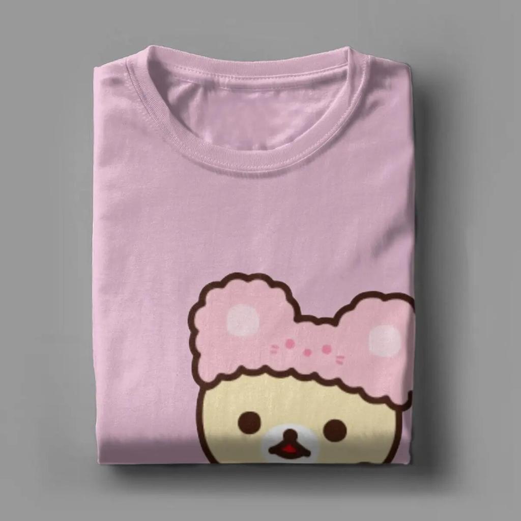 Novelty Rilakkuma Korilakkuma T-Shirts Unisex Wo Unisex Crewneck 100% Cotton T Shirt Short Sleeve Tee Shirt Plus Size Clothing