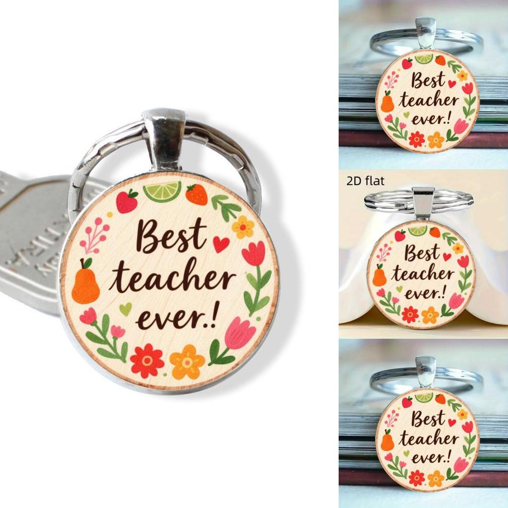 Beat Teacher Ever Letter Keychain Pendant For Celebration Gifting