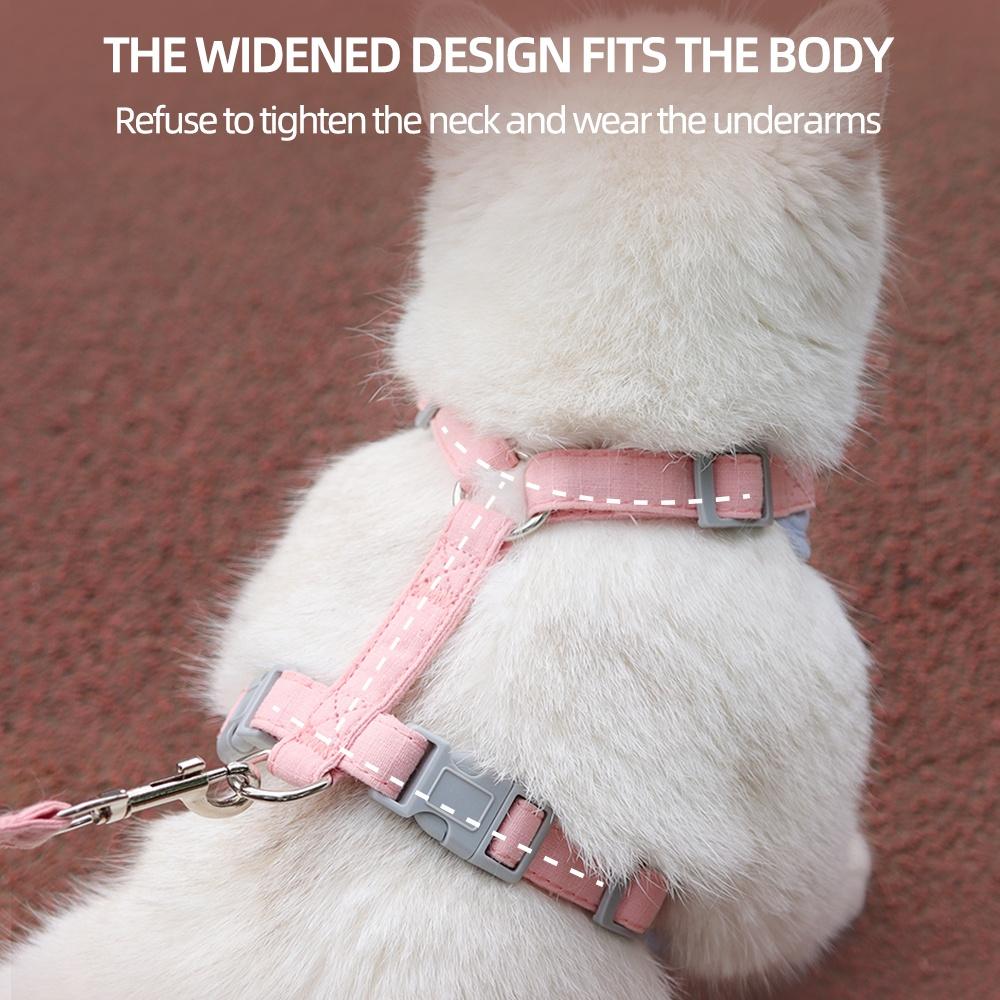 Cat Harness Leash Set Adjustable Puppy Harness Vest Escape Proof Set for Small Dogs Cats Breathable Durable Kitten Harnesses