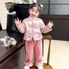 Winter Hanfu Tang Suit: Chinese Style Padded Two-Piece Set for Little Girls