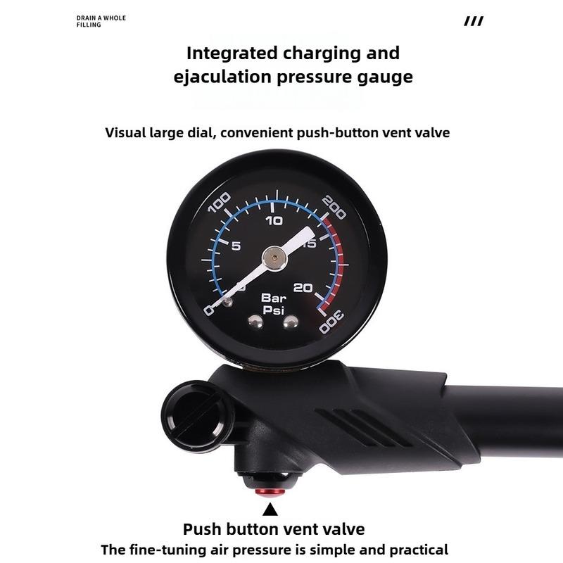 ESLNF Portable High-pressure 300psi Bike Air Pump with Gauge for Fork & Rear Suspension Shock Absorber Mountain Bicycle