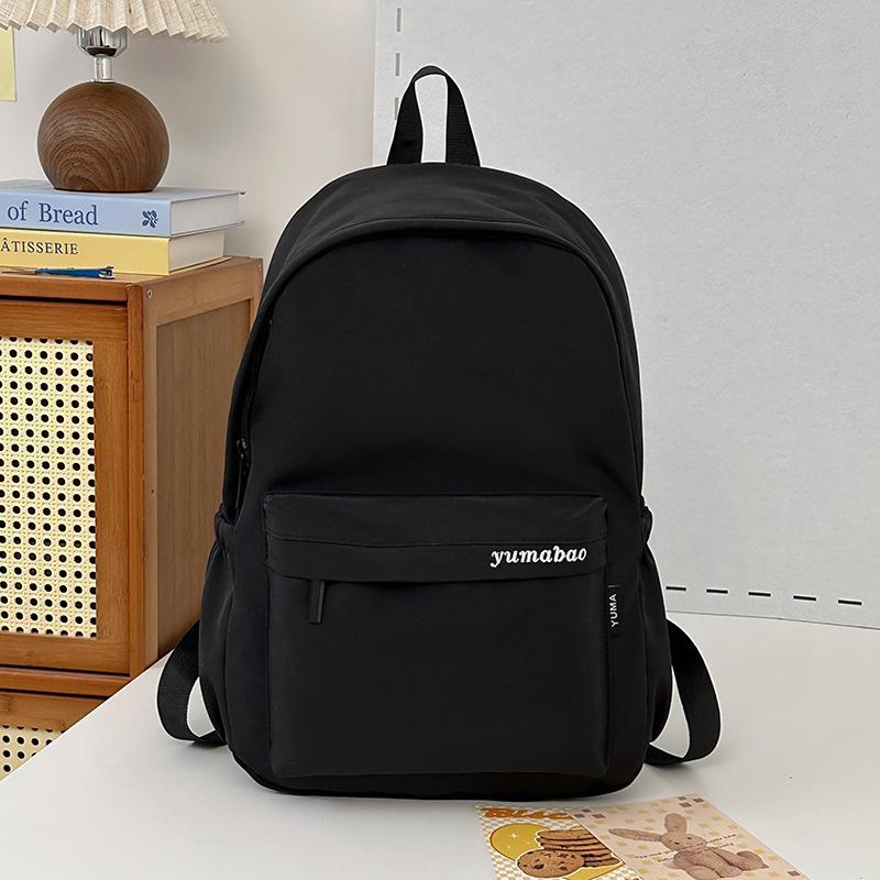 Simple backpack ins collegiate style backpack school bag Female large capacity high-value middle school student backpack