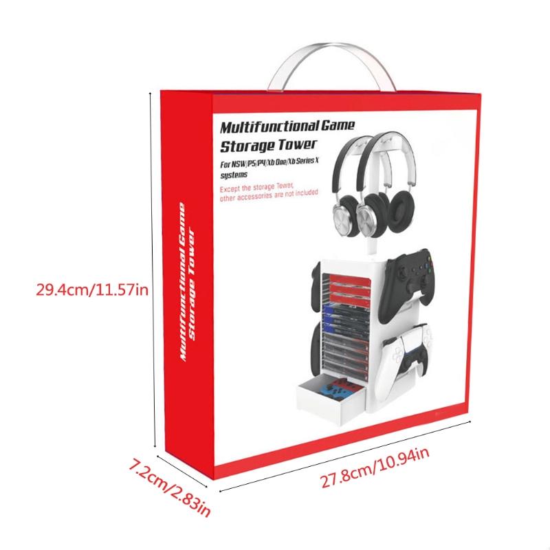 Für Aufbewahrungshalterungen, Spiel-Discs, Karten, Tower-Controller-Halter, Multifunktions-Konsolenständer
