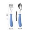 304 Stainless Steel Children's Cutlery Set - Spoon & Fork 3-Piece for Outings