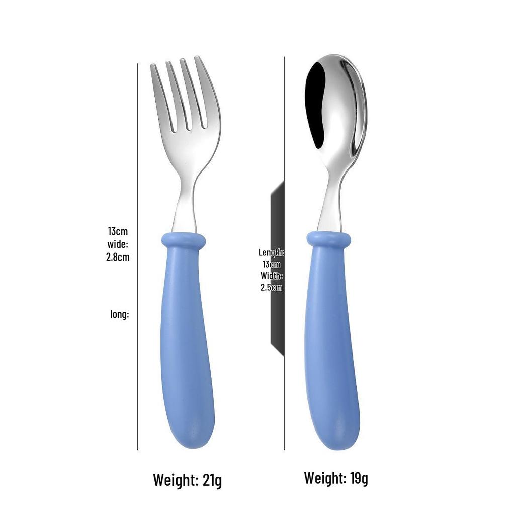 304 Stainless Steel Children's Cutlery Set - Spoon & Fork 3-Piece for Outings