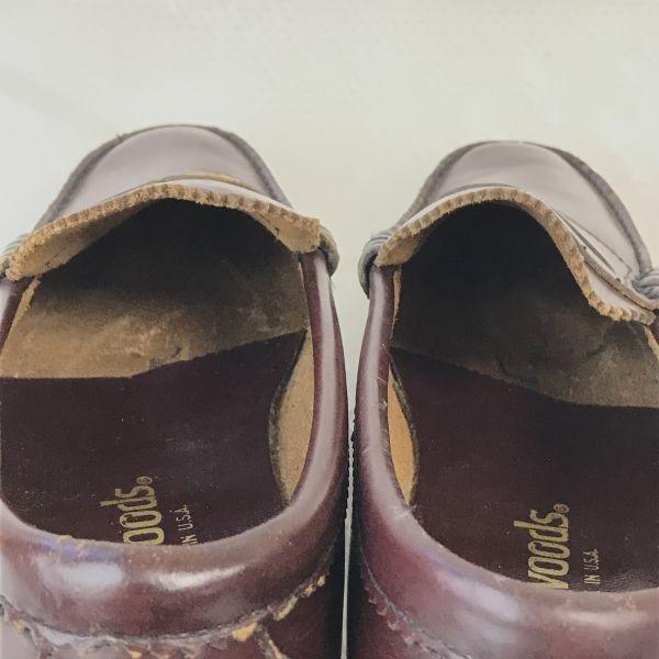 80er-90er Made in USA Oakwoods Echtes Leder Mackay Penny Loafer Herren 26.5-27.0 Rotbraun(GEBRAUCHT)