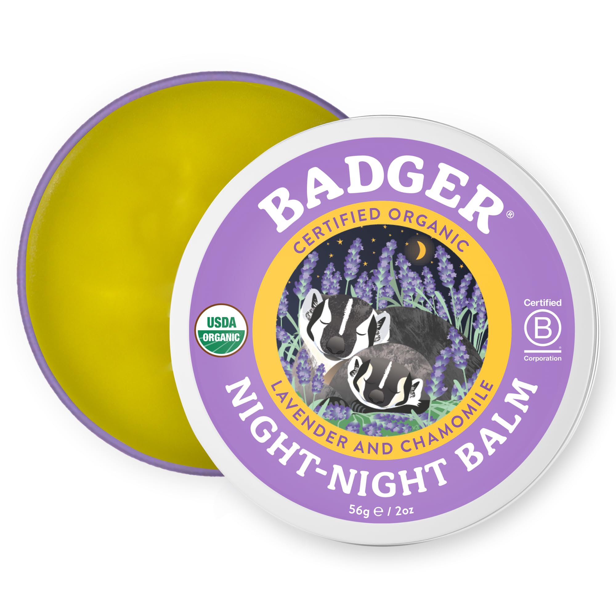 

Badger Night-Night Balm Tin 2 oz (56 g) by Badger Basket [item]