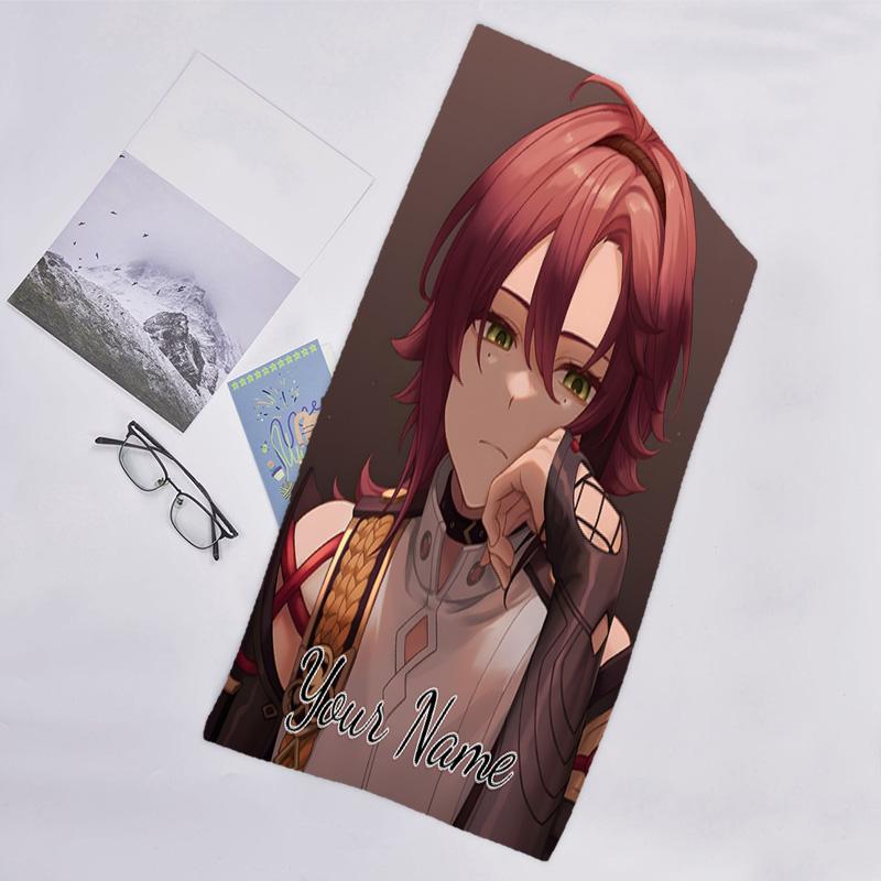 1pc Genshin Impact Beach Towel with Custom Name, Beach/Swimming/Bath/Picnic/Camping Towel, Suitable for Seaside Beaches
