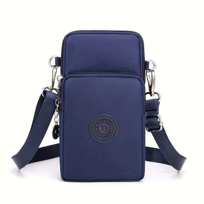 Women's Oxford Fabric Crossbody Bag, New Style Vertical Phone Pouch, Small Wristlet Purse with Adjustable Strap KTB