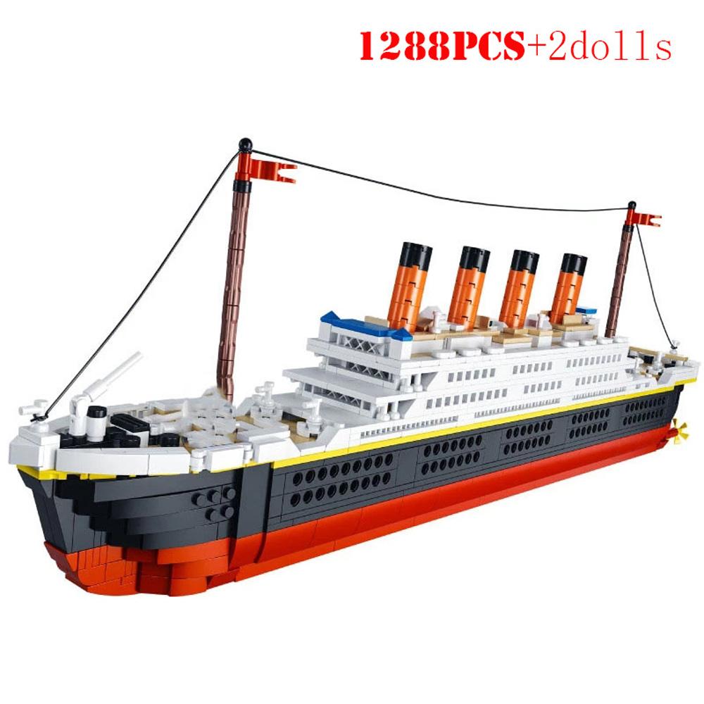 

KNEW BUILT Titanic Cruise Ships Model Mini Building Blocks Toys Kits for Girls Gift Adult Assemble Brick Decoration with Dolls