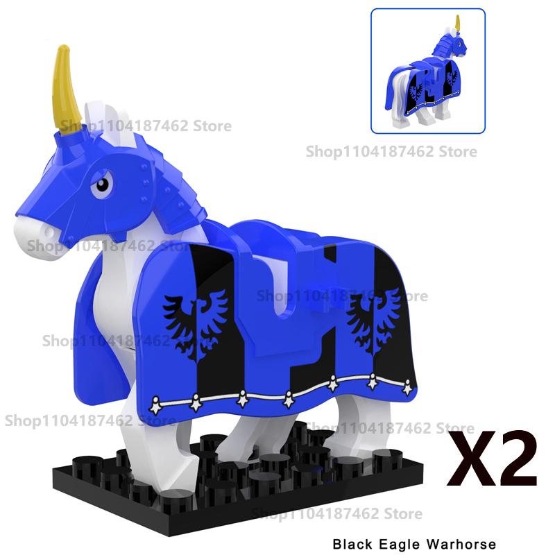 MOC Medieval Figure Mount Building Blocks Roman Wolf Warrior Infantry Lion Heart King Castle Knights Armored War Horse Brick Toy