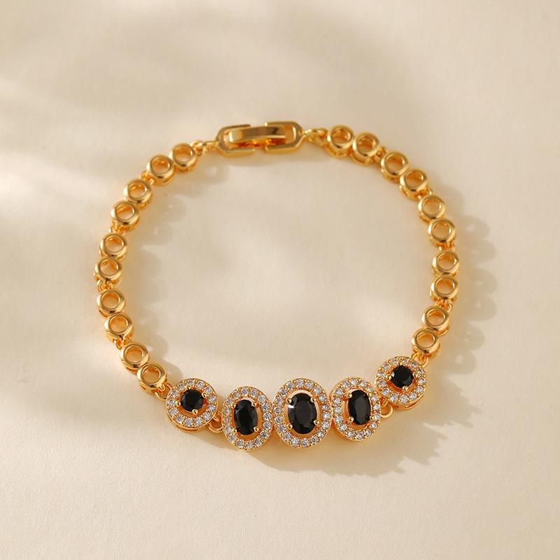 Elegant Zircon Gold Plated Vin чёрный