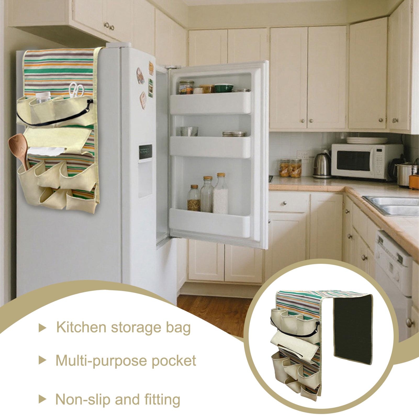 

Dorm Fridge Storage 14 Pockets Refrigerator Side Storage Pocket Space-Saving Fridge Organizer For Dormitory Home College Living China Mainland
