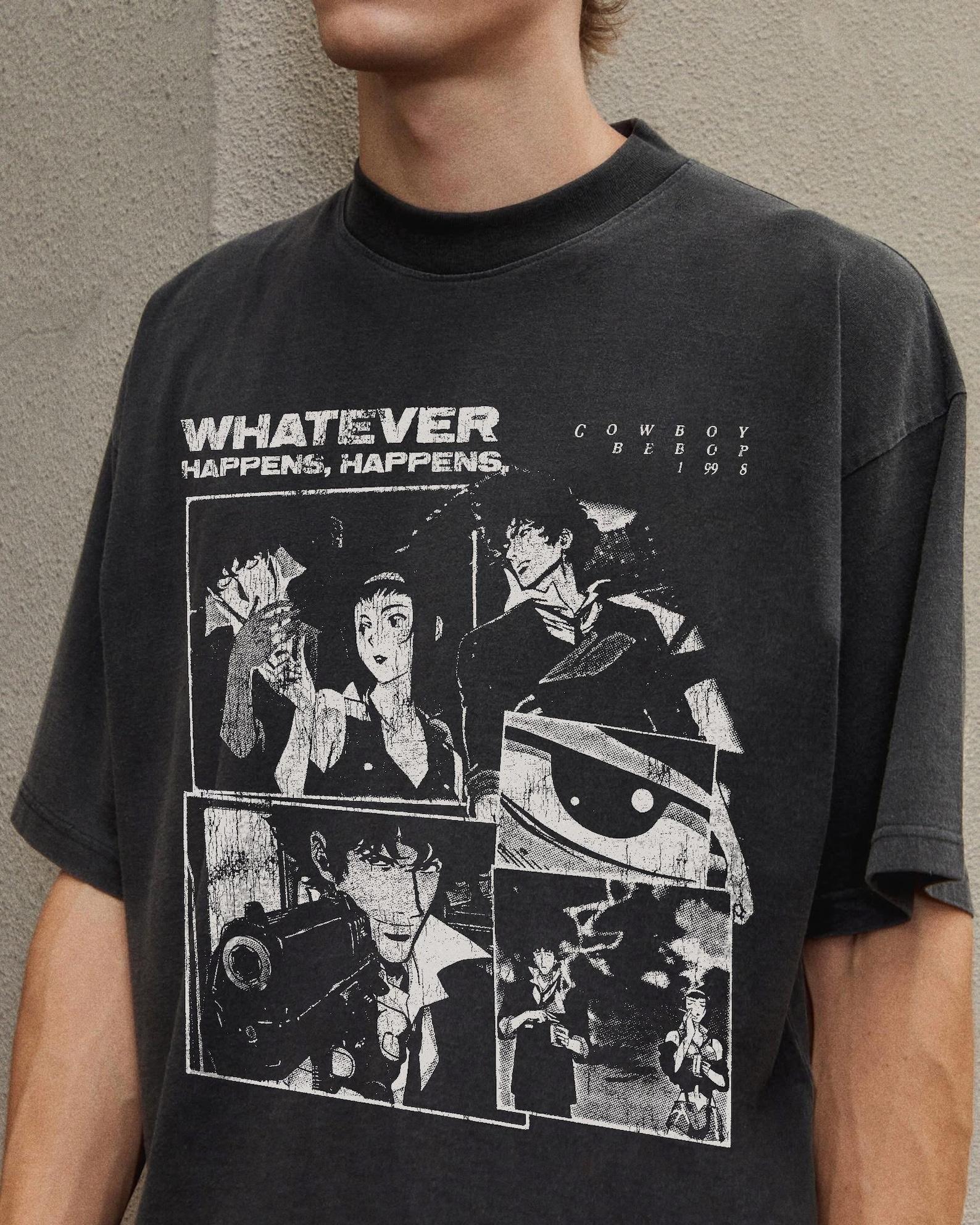 cowboy bebop | Anime Street Tee | Oversized Graphic T-Shirt | Vintage Wash L