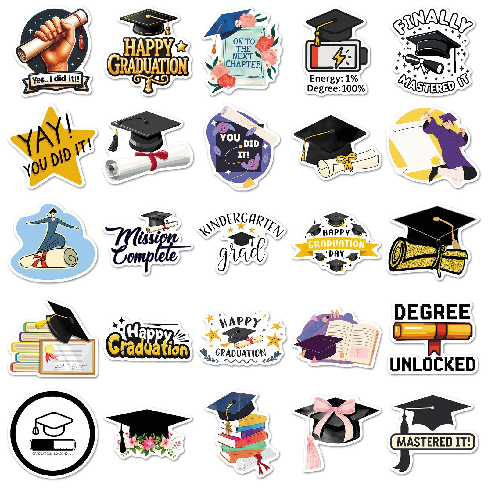 

0 Stickers For The 2026 Graduation , Graduation Happy Decoration, Water Cup, Mobile Phone Stickers One Size